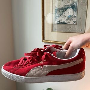 Red Suede Puma Sneakers